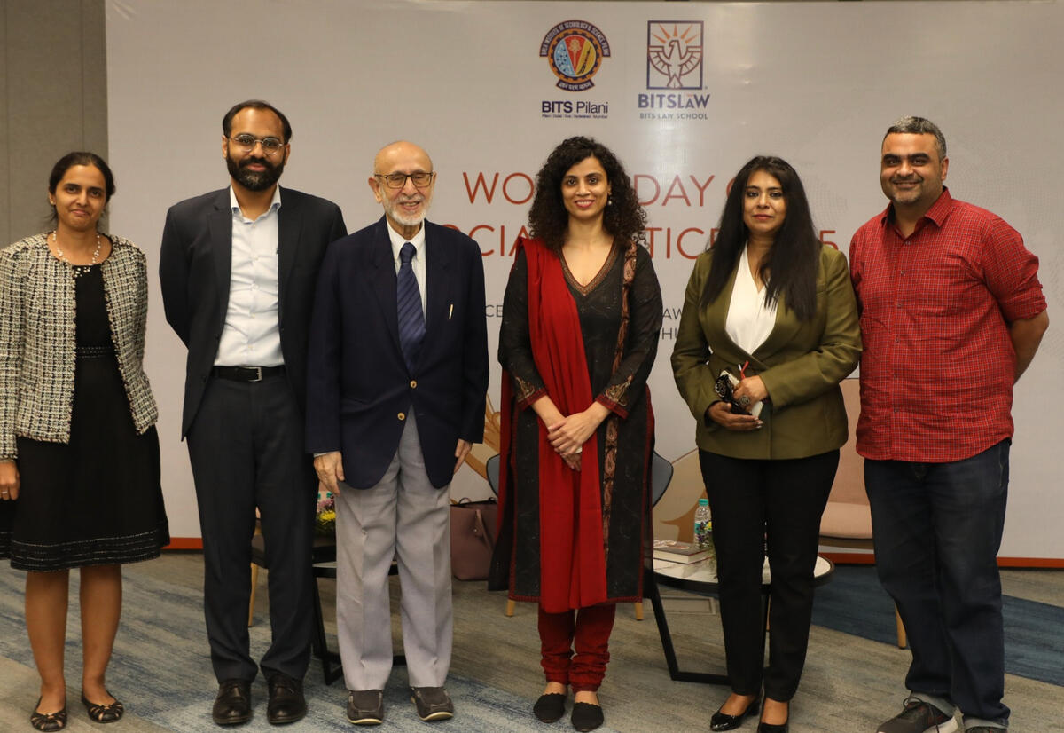 Panel discussion at BITS Law School on the occasion of World Dat of Social Justice moderated by Dr. Akhil Katyal and Dr. Rahela